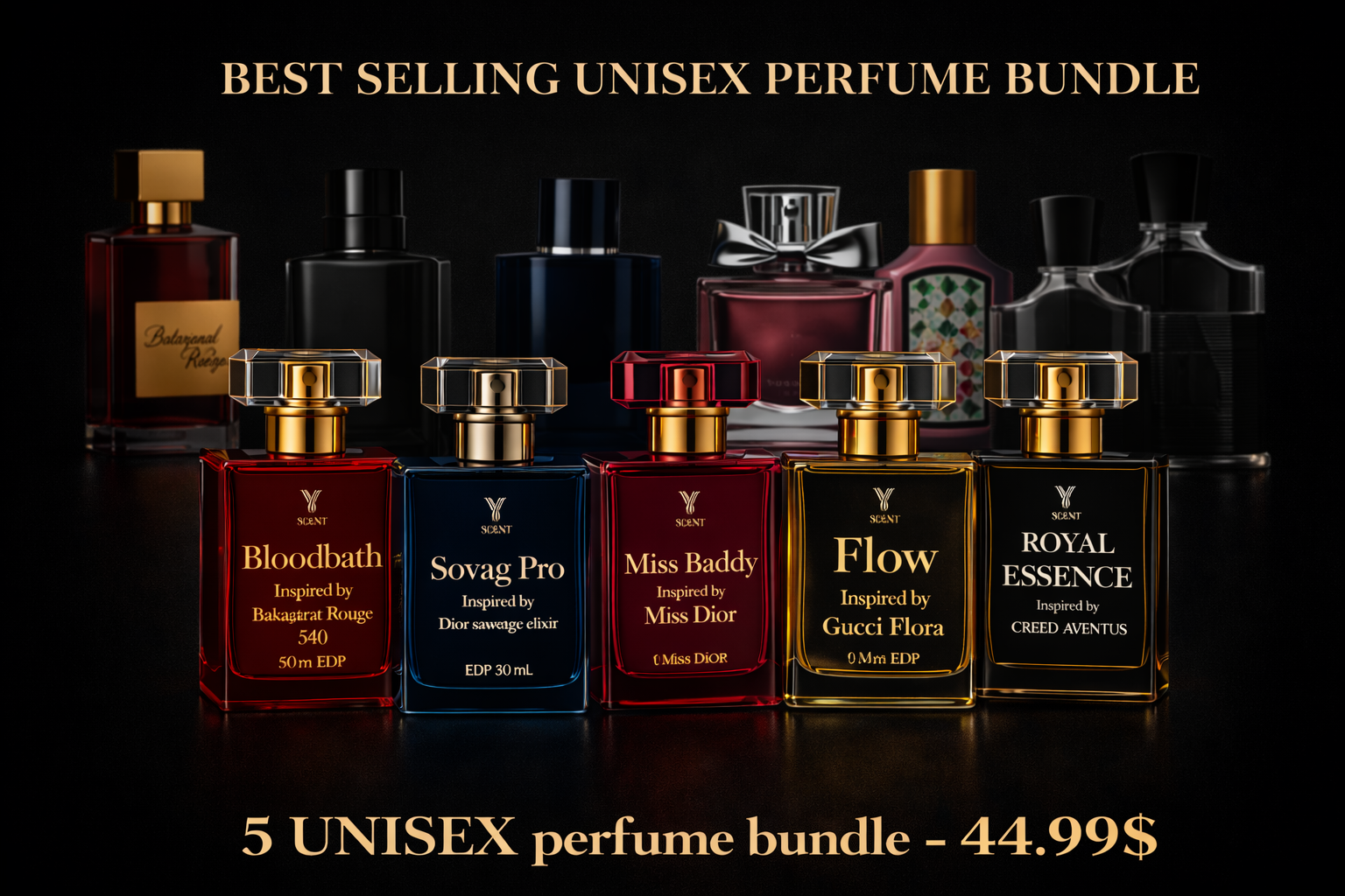 44.99$ - UNISEX 5 Perfume BUNDLE