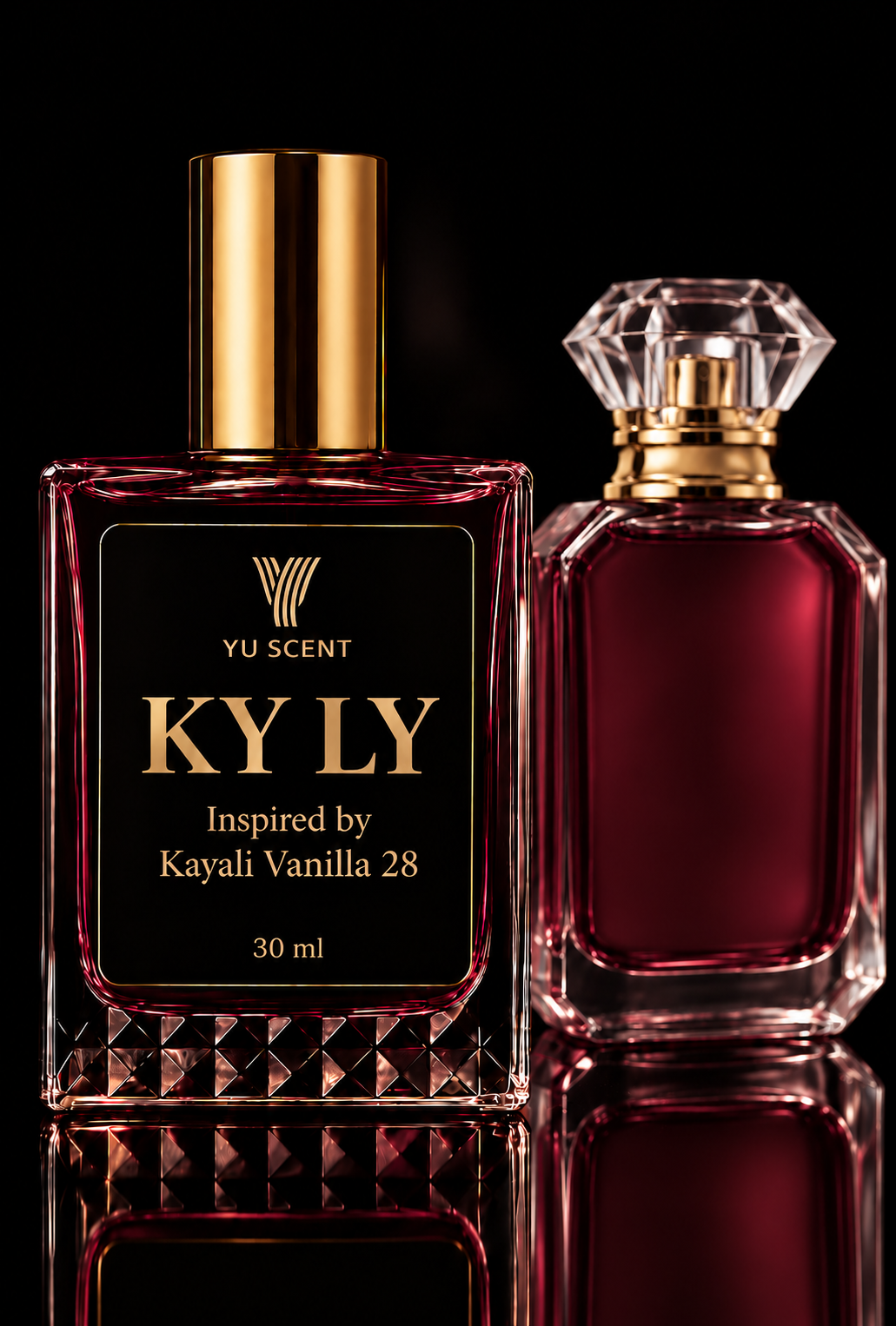 <b>KY LY</b><br><i>smells like</i><br><b>Kayali Vanilla 28</b>