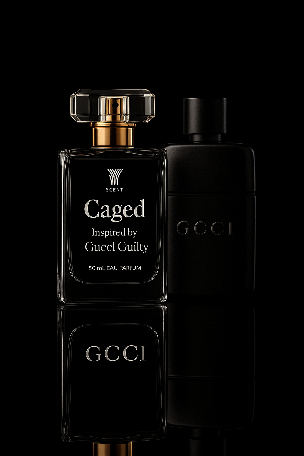 <b>Caged</b><br><i>smells like </i><br><b>Gucci Guilty </b>