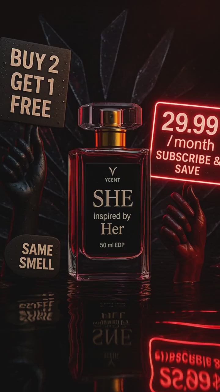 <b>She</b><br><i>smells like </i><br><b>Burberry Her</b>